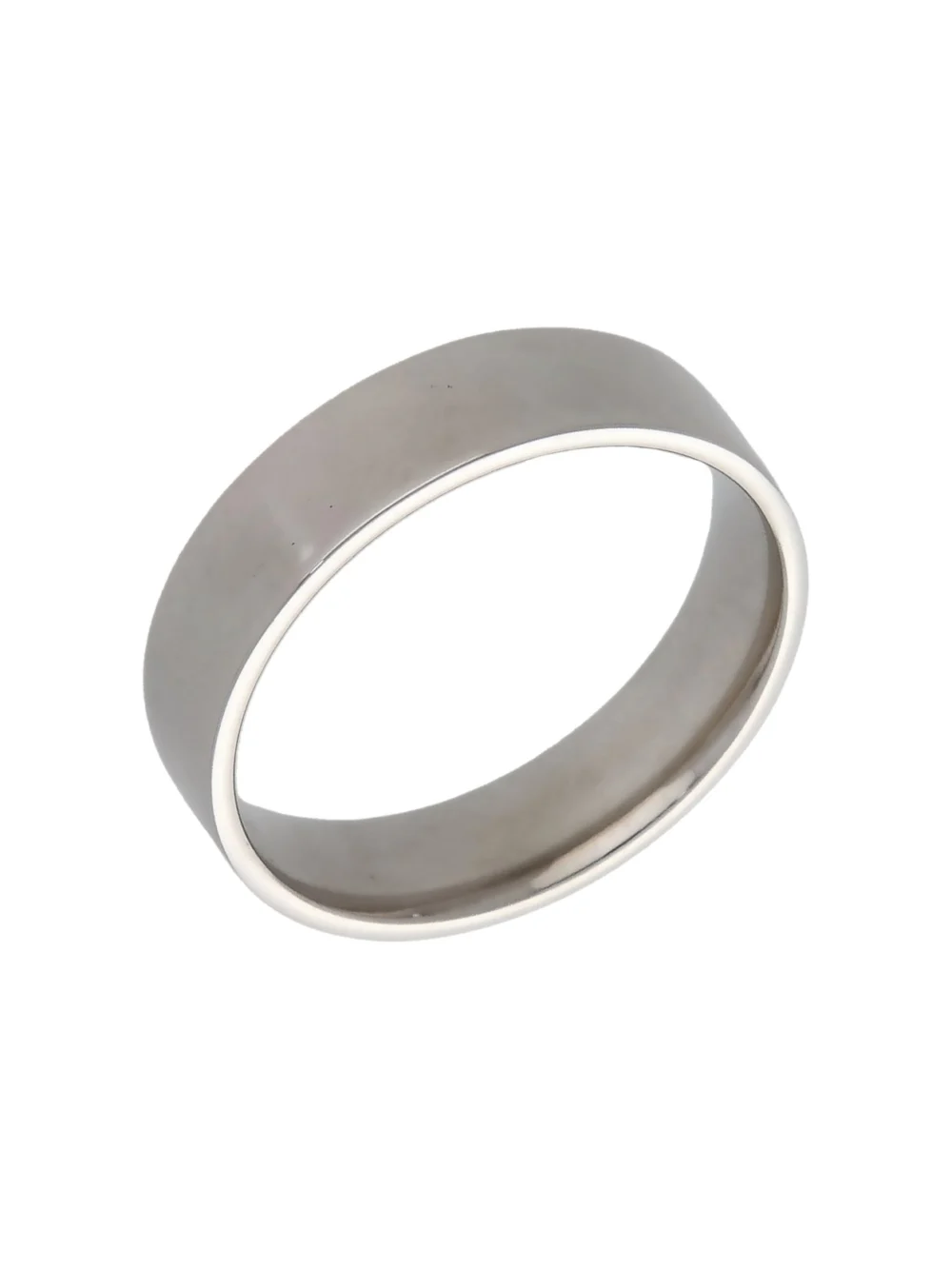 William May 9ct White Gold Flat Court Wedding Band Ring