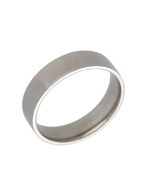 William May 9ct White Gold Flat Court Wedding Band Ring