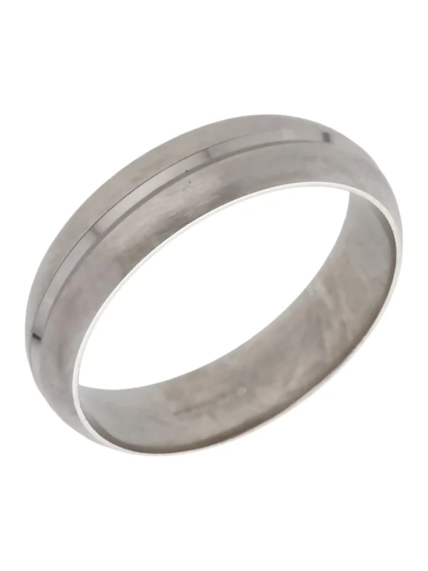 William May 9ct White Gold Lined Centre 6mm Wedding Ring