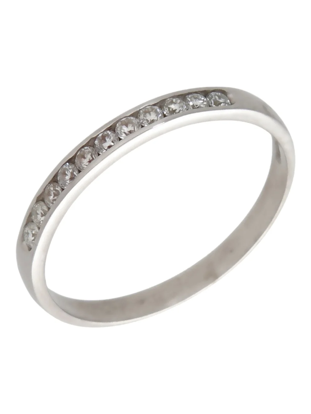 William May 9ct White Gold Moissanite Half Eternity Ring