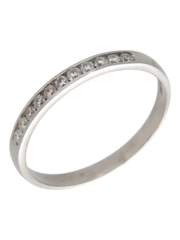 William May 9ct White Gold Moissanite Half Eternity Ring