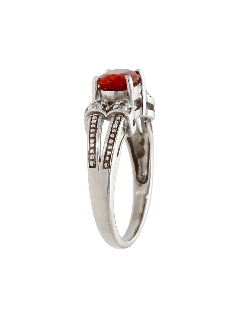 William May 9ct White Gold Orange Topaz & Diamond Dress Ring, view 2