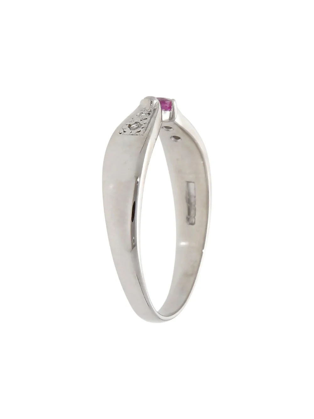 William May 9ct White Gold Pink Sapphire & Diamond Dress Ring, view 2