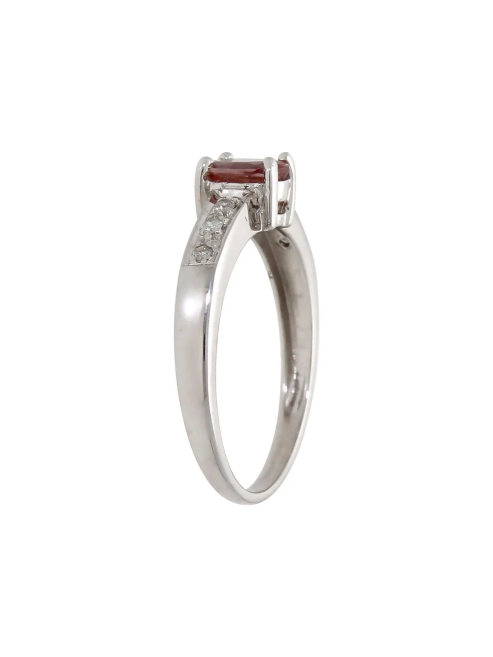 William May 9ct White Gold Pink Topaz & Diamond Dress Ring, view 2