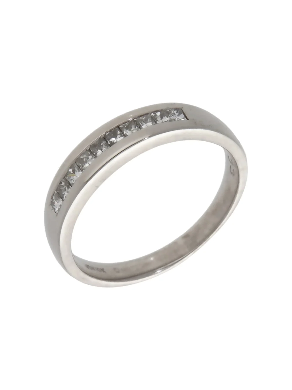 William May 9ct White Gold Princess Cut Diamond Half Eternity Ring