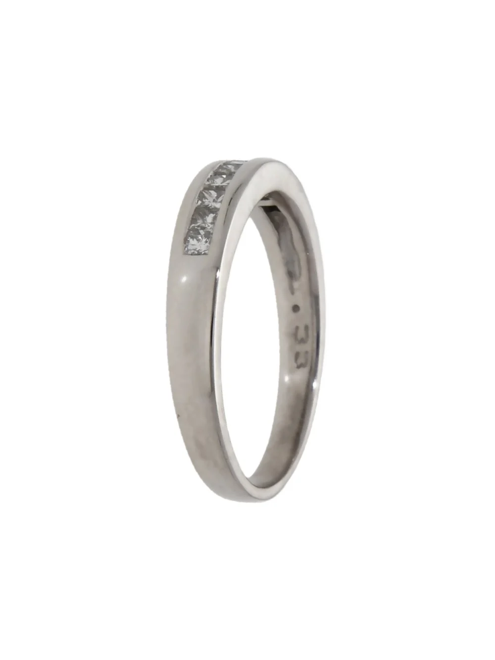 William May 9ct White Gold Princess Cut Diamond Half Eternity Ring, view 2