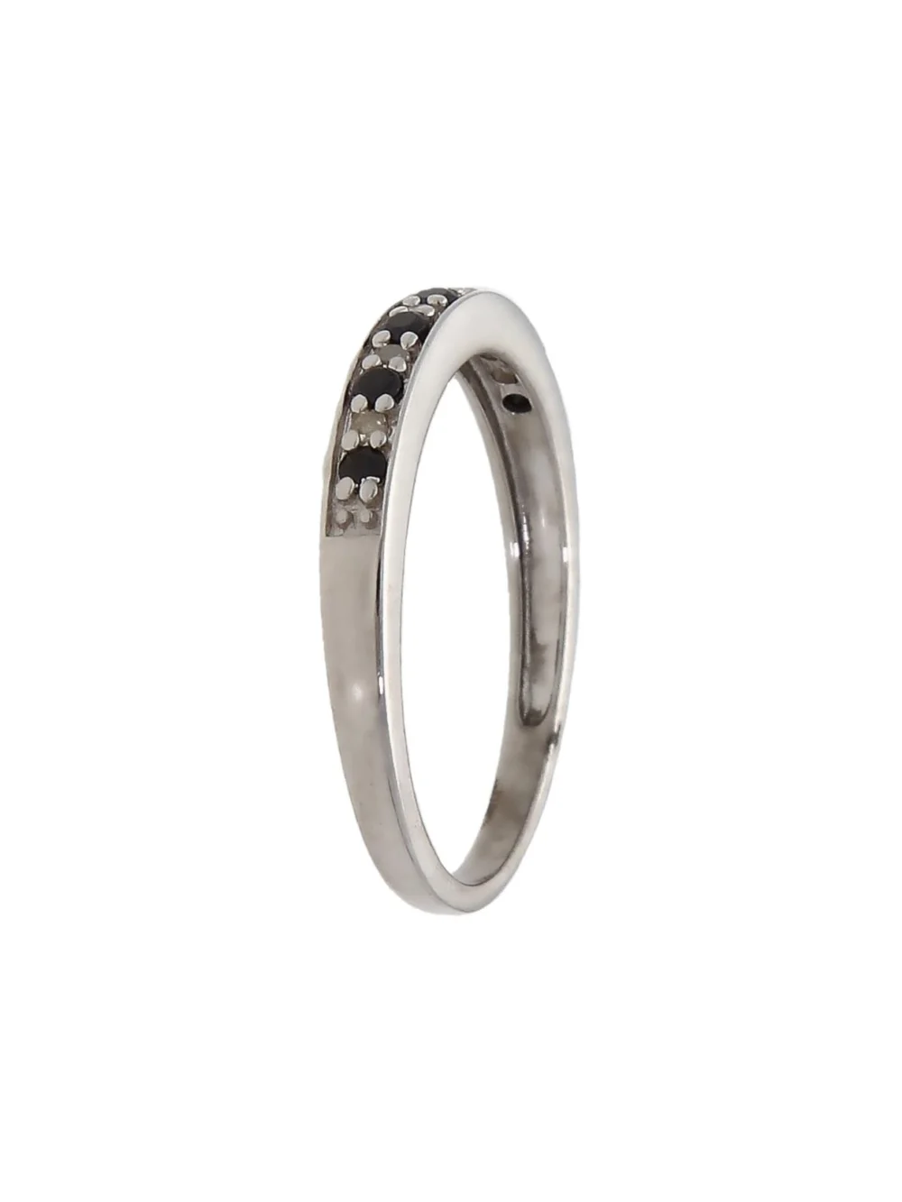 William May 9ct White Gold Sapphire & Diamond Half Eternity Ring, view 2
