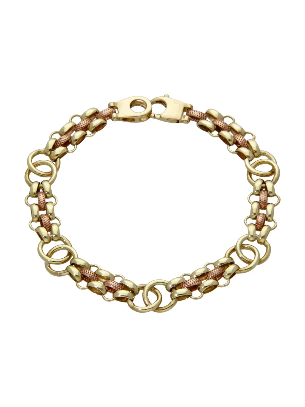 William May 9ct Yellow & Rose Gold 7.5" Fancy Link Bracelet