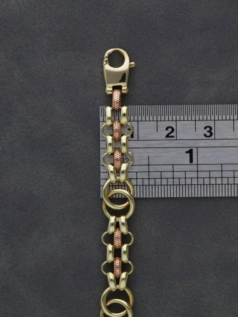 William May 9ct Yellow & Rose Gold 7.5" Fancy Link Bracelet, view 2