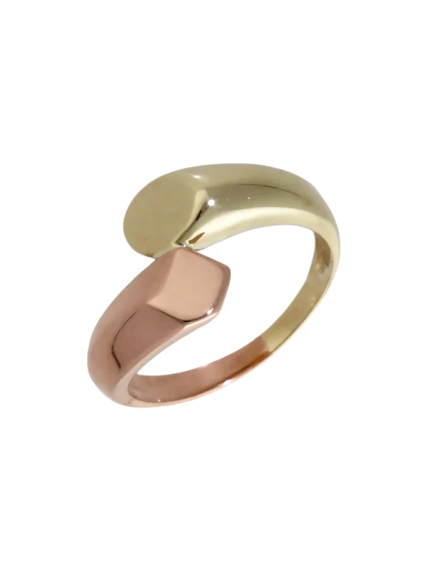 William May 9ct Yellow & Rose Gold Crossover Dress Ring