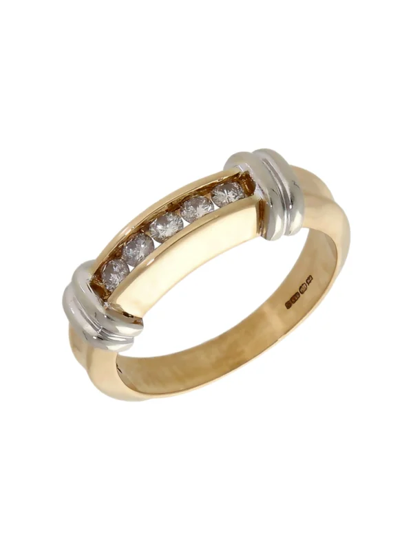 William May 9ct Yellow & White Gold 0.25ct Diamond Set Band Ring