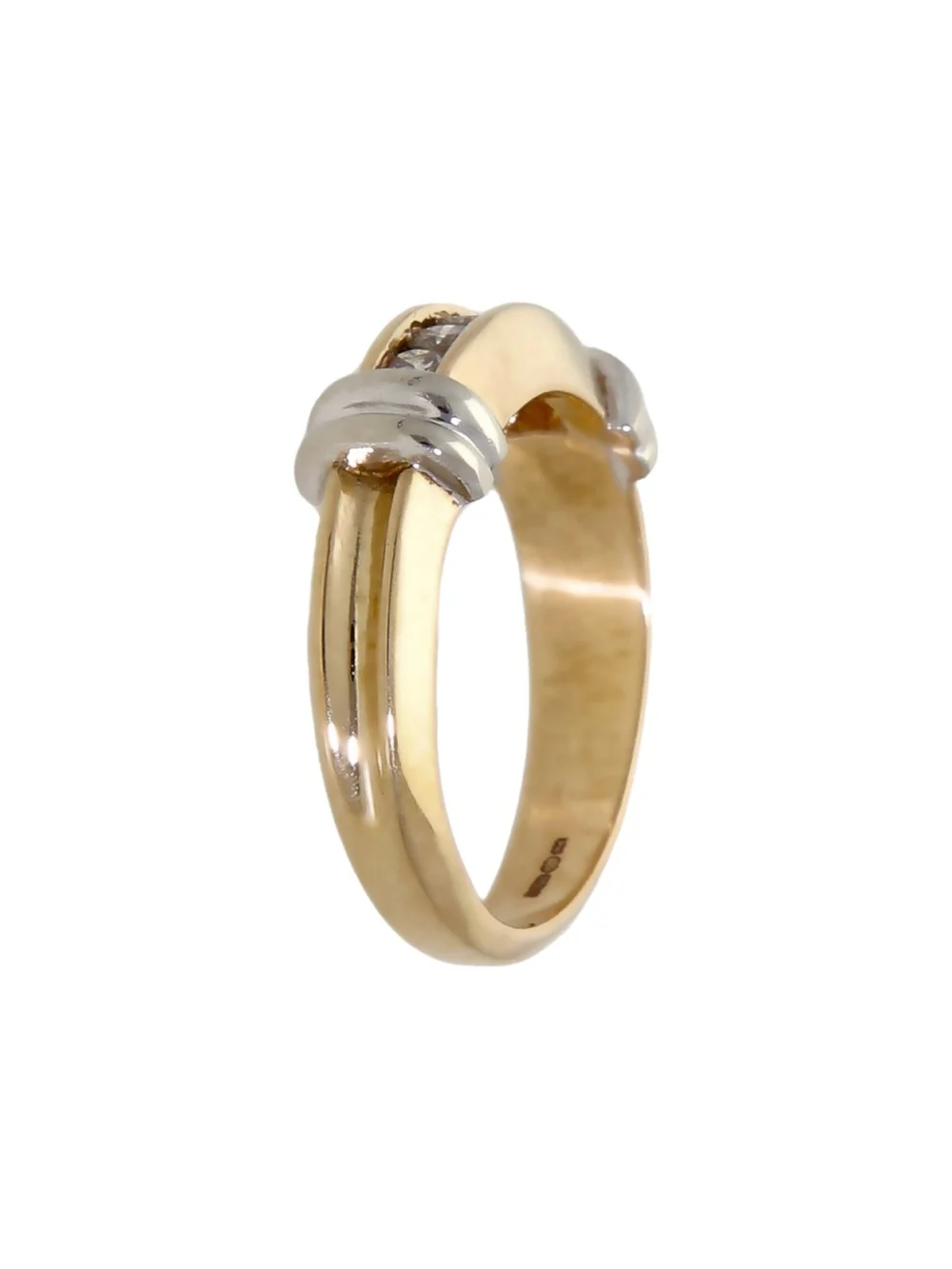 William May 9ct Yellow & White Gold 0.25ct Diamond Set Band Ring, view 2