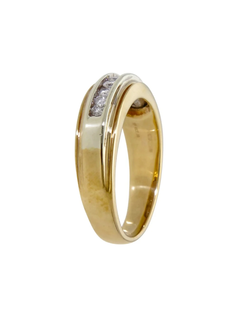 William May 9ct Yellow & White Gold 0.33ct Diamond Band Ring, view 2