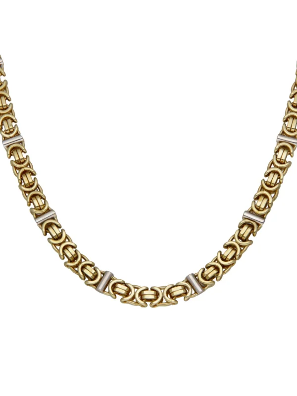 William May 9ct Yellow & White Gold 16" Byzantine Chain Necklace