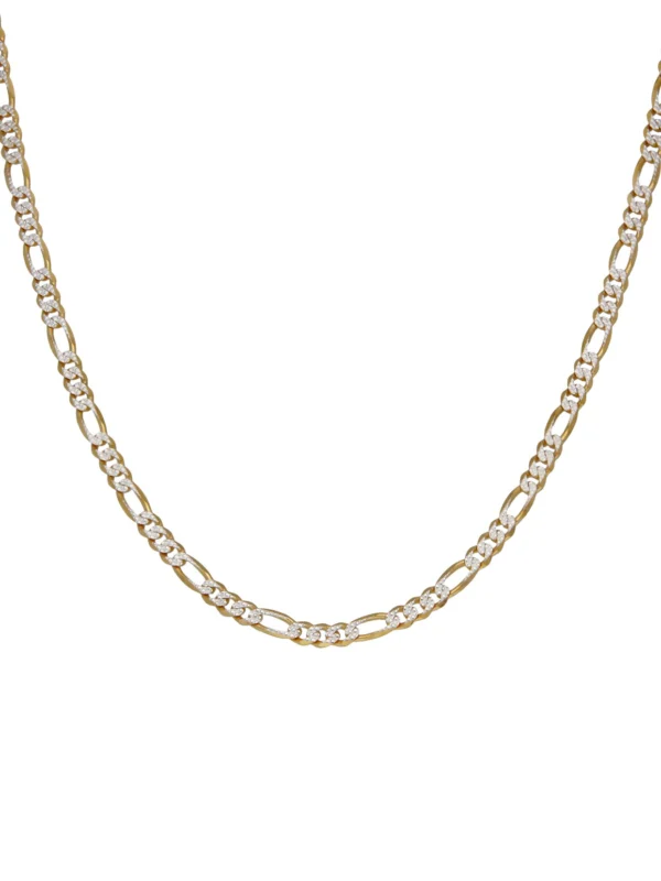 William May 9ct Yellow & White Gold 16" Figaro Chain Necklace