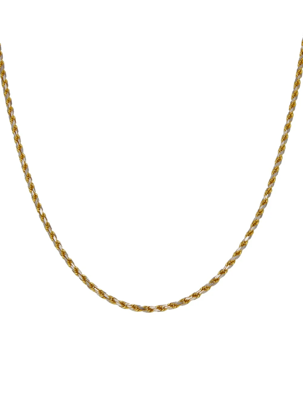 William May 9ct Yellow & White Gold 16" Rope Chain Necklace