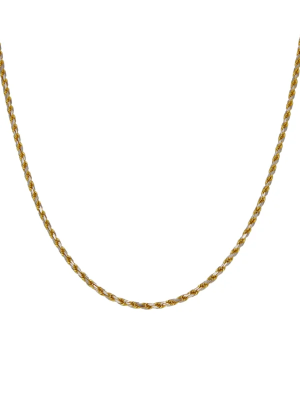 William May 9ct Yellow & White Gold 16" Rope Chain Necklace