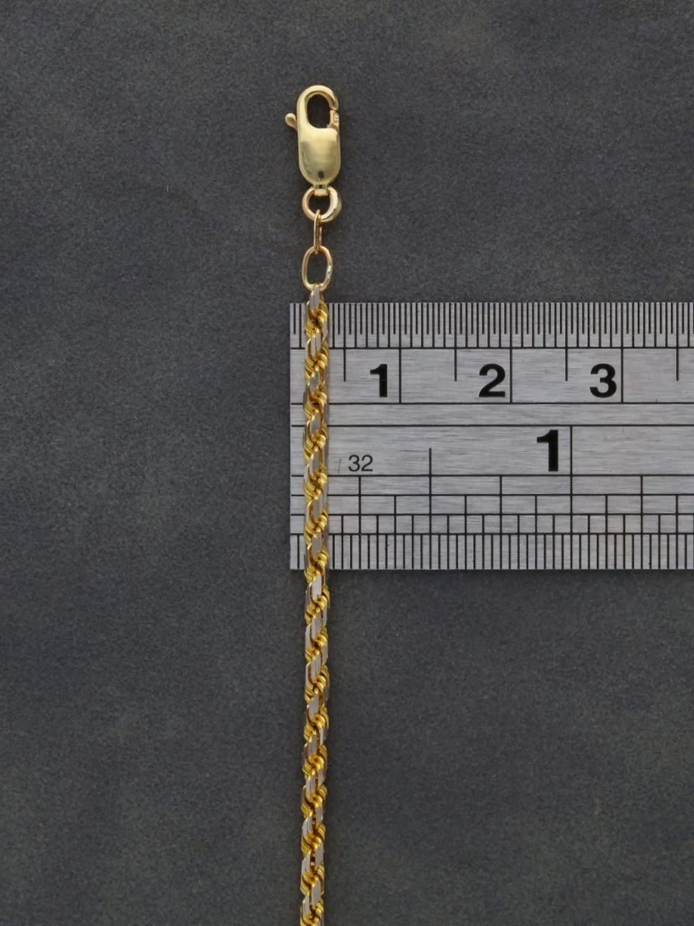 William May 9ct Yellow & White Gold 16" Rope Chain Necklace, view 2
