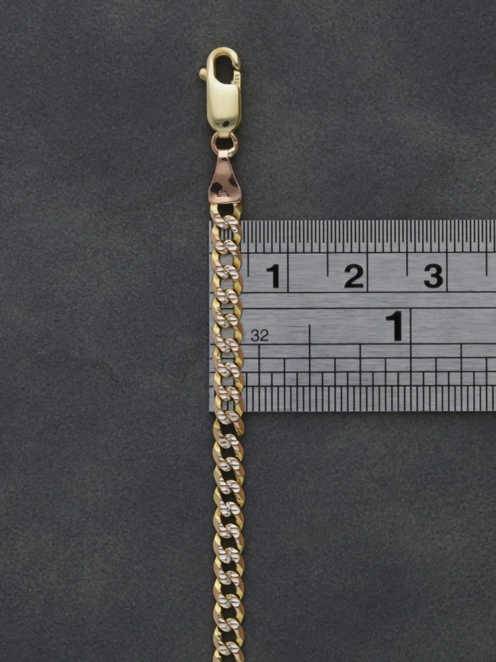 William May 9ct Yellow & White Gold 18.5" Curb Chain Necklace, view 2
