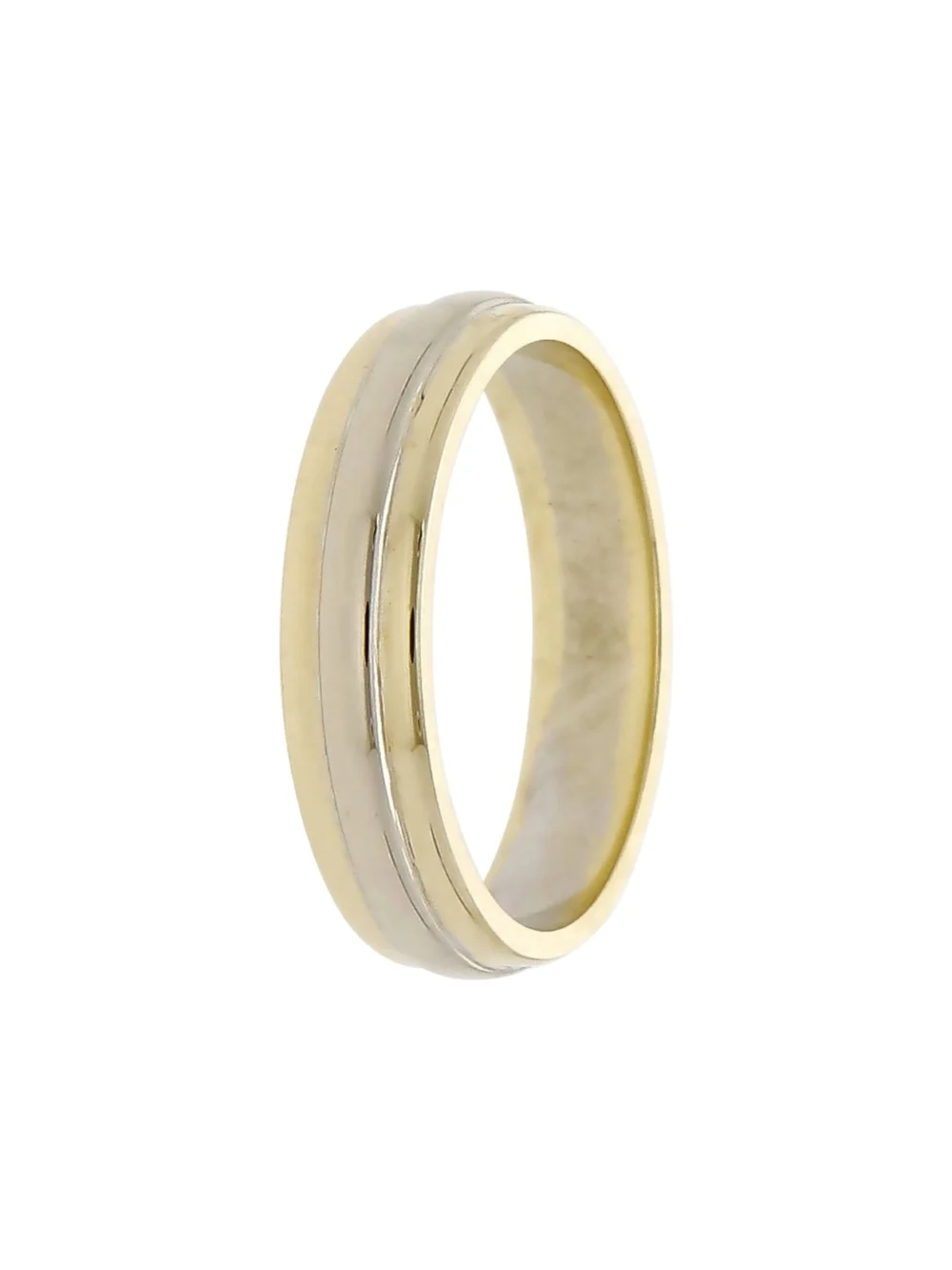 William May 9ct Yellow & White Gold 4mm Wedding Band Ring, view 2