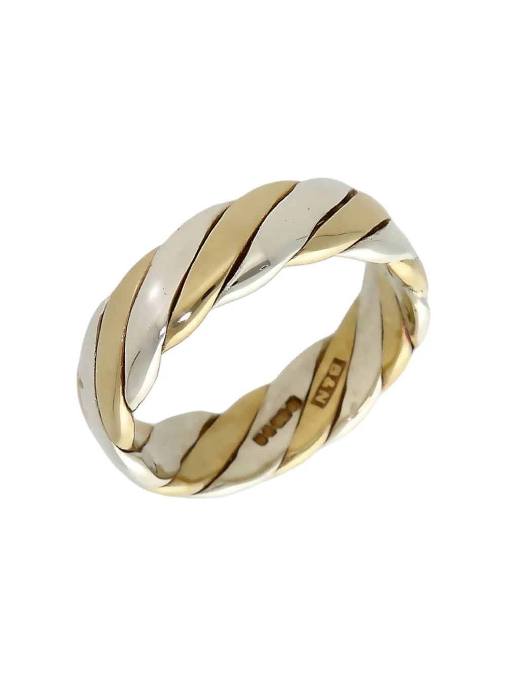 William May 9ct Yellow & White Gold 6mm Twist Band Ring