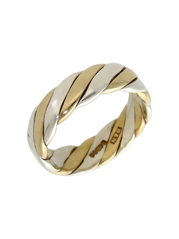 William May 9ct Yellow & White Gold 6mm Twist Band Ring