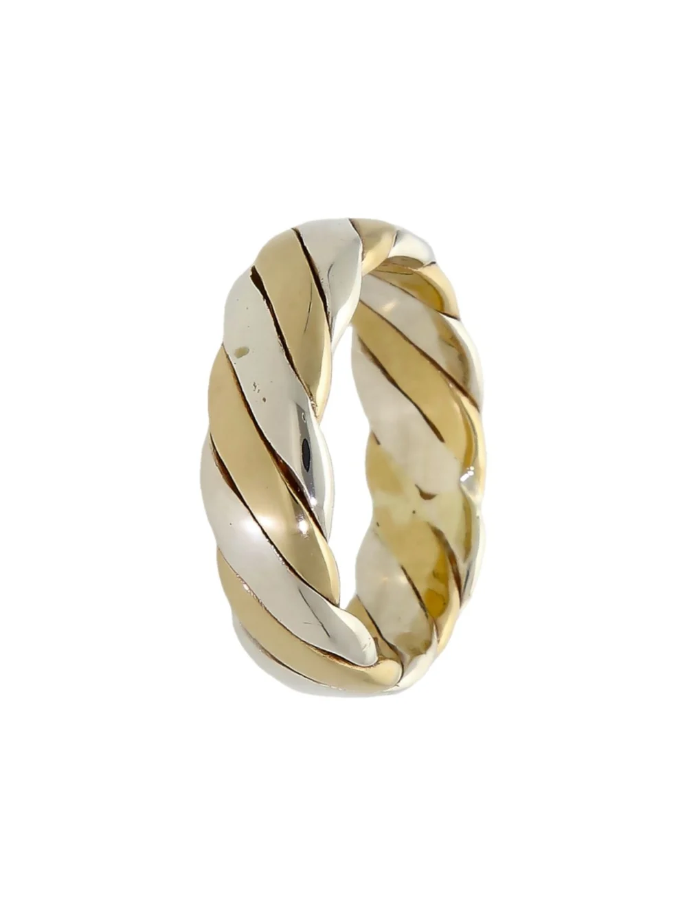 William May 9ct Yellow & White Gold 6mm Twist Band Ring, view 2