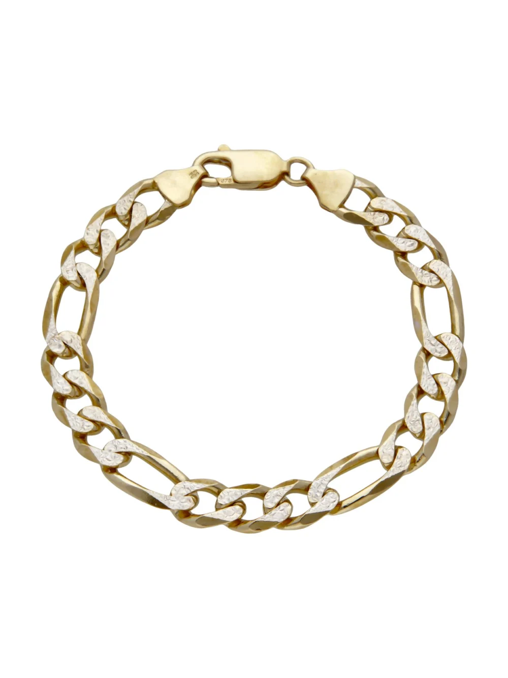 William May 9ct Yellow & White Gold 7.5" Figaro Bracelet