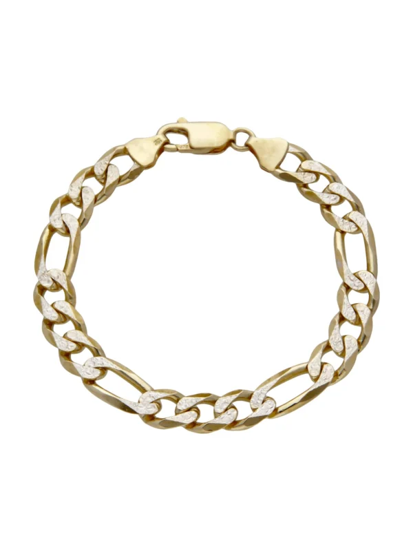 William May 9ct Yellow & White Gold 7.5" Figaro Bracelet