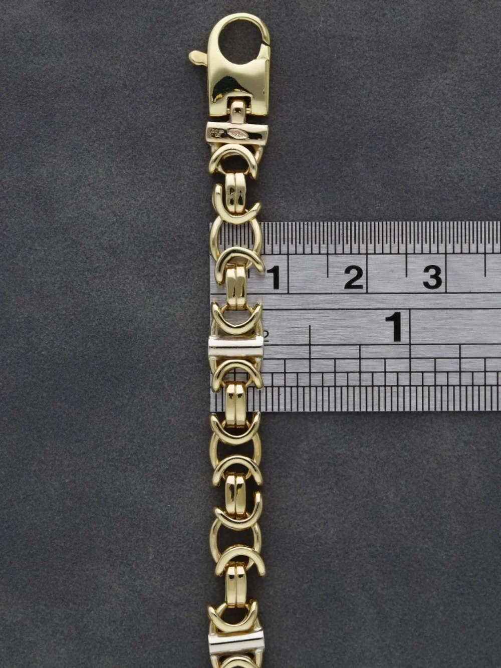William May 9ct Yellow & White Gold 8" Byzantine Bracelet, view 3