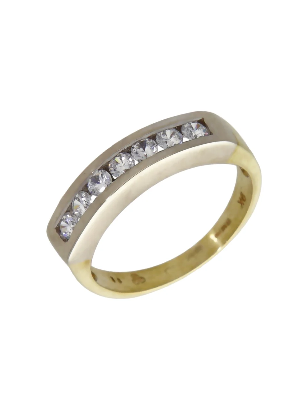 William May 9ct Yellow & White Gold Cubic Zirconia Eternity Ring