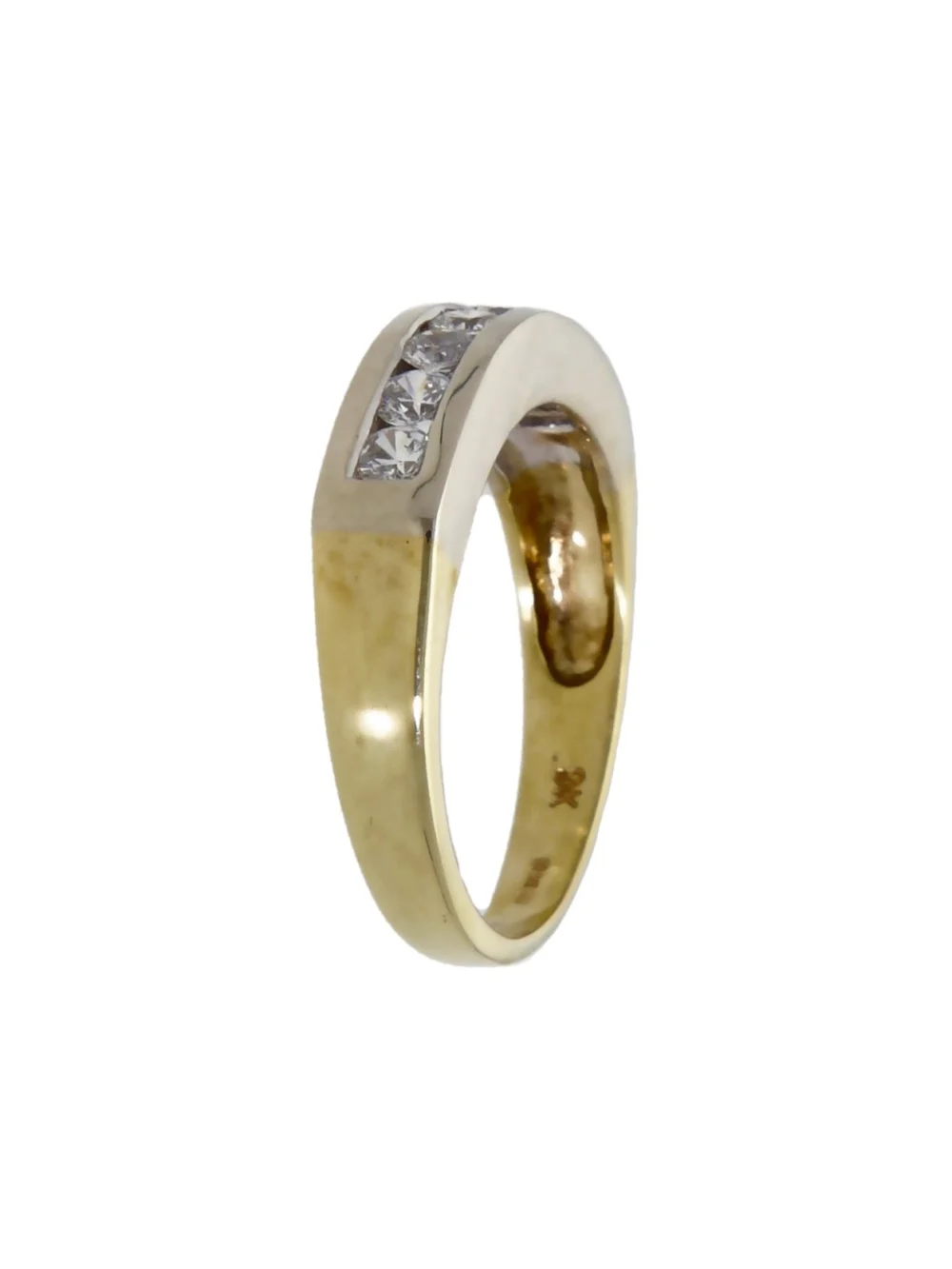 William May 9ct Yellow & White Gold Cubic Zirconia Eternity Ring, view 2
