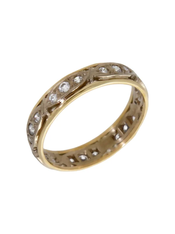 William May 9ct Yellow & White Gold Cubic Zirconia Set Band Ring