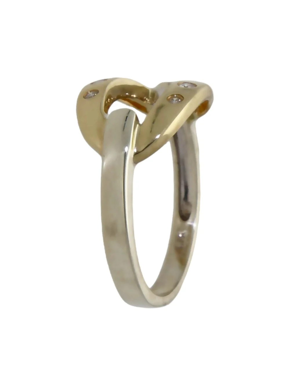 William May 9ct Yellow & White Gold Diamond Oval Link Dress Ring, view 2