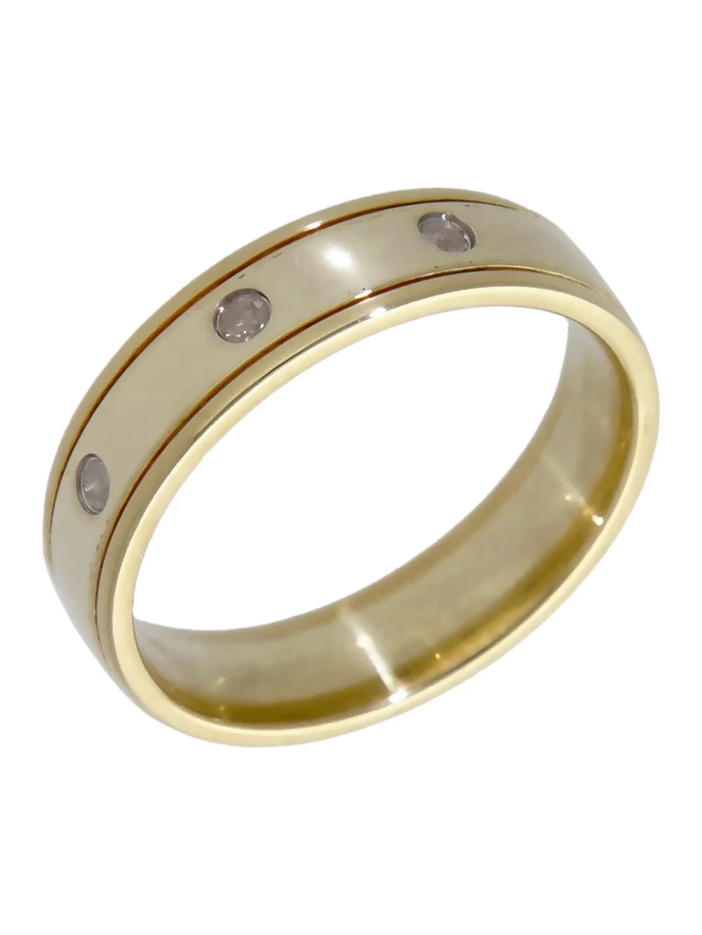 William May 9ct Yellow & White Gold Diamond Set 5mm Wedding Ring