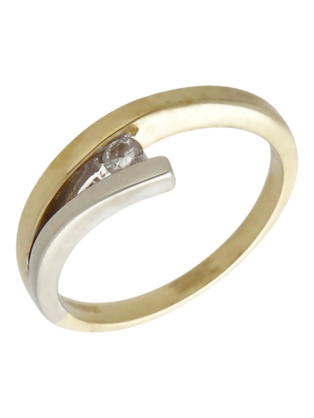William May 9ct Yellow & White Gold Diamond Set Crossover Ring