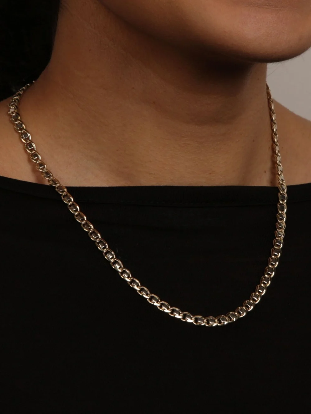William May 9ct Yellow & White Gold Fancy Link Chain Necklace, view 2