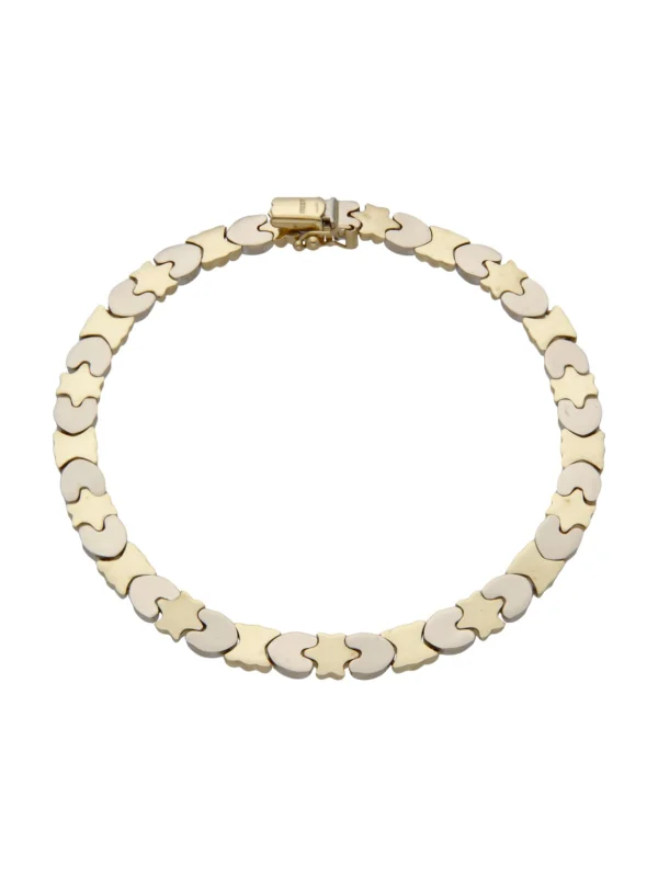 William May 9ct Yellow & White Gold Hollow Fancy Link Bracelet