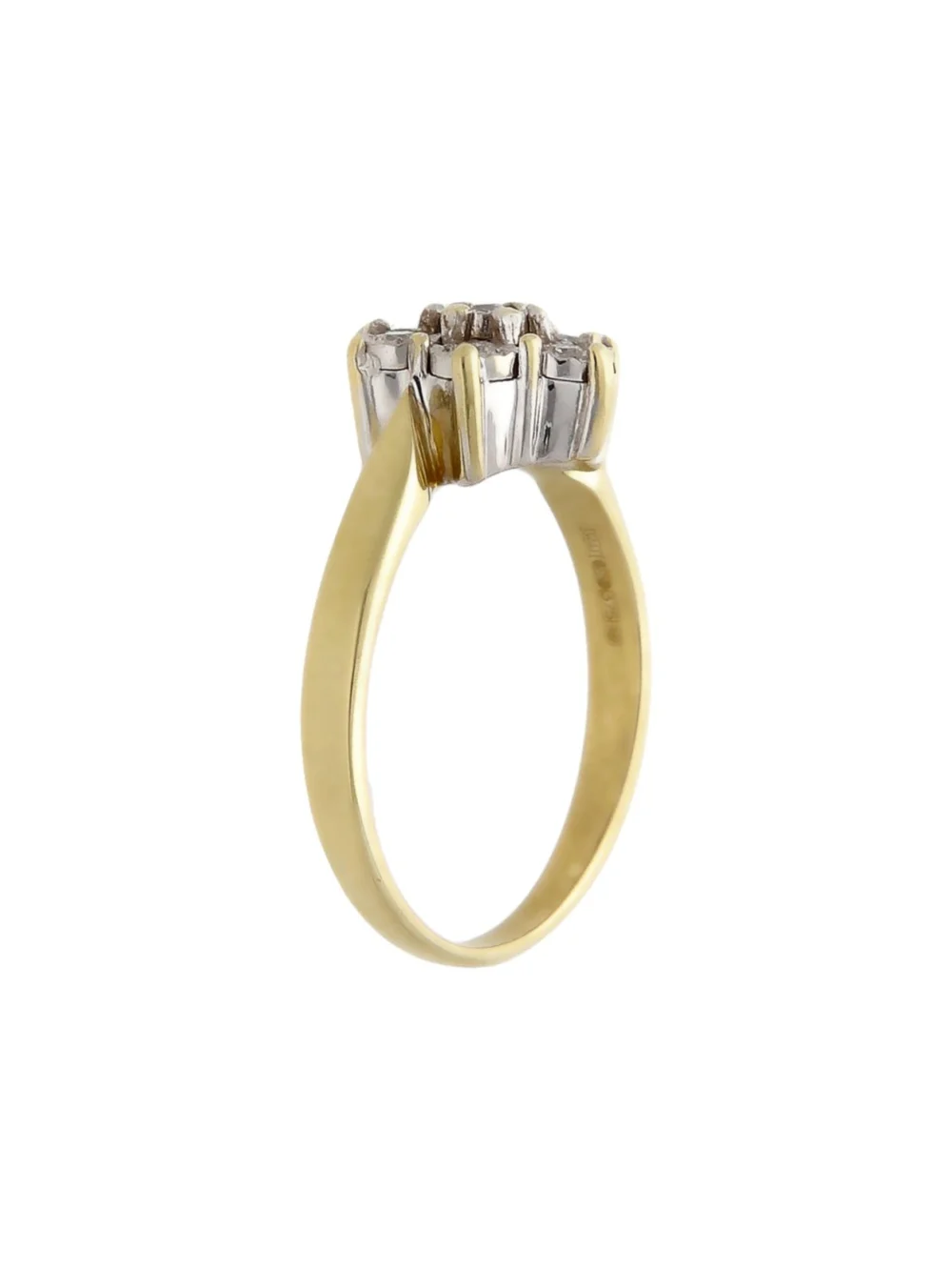 William May 9ct Yellow Gold 0.10ct Diamond Cluster Ring, view 2