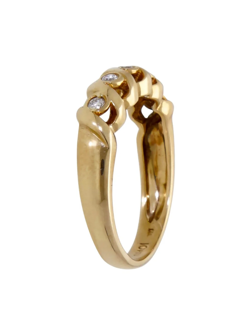 William May 9ct Yellow Gold 0.10ct Diamond Wave Eternity Ring, view 2