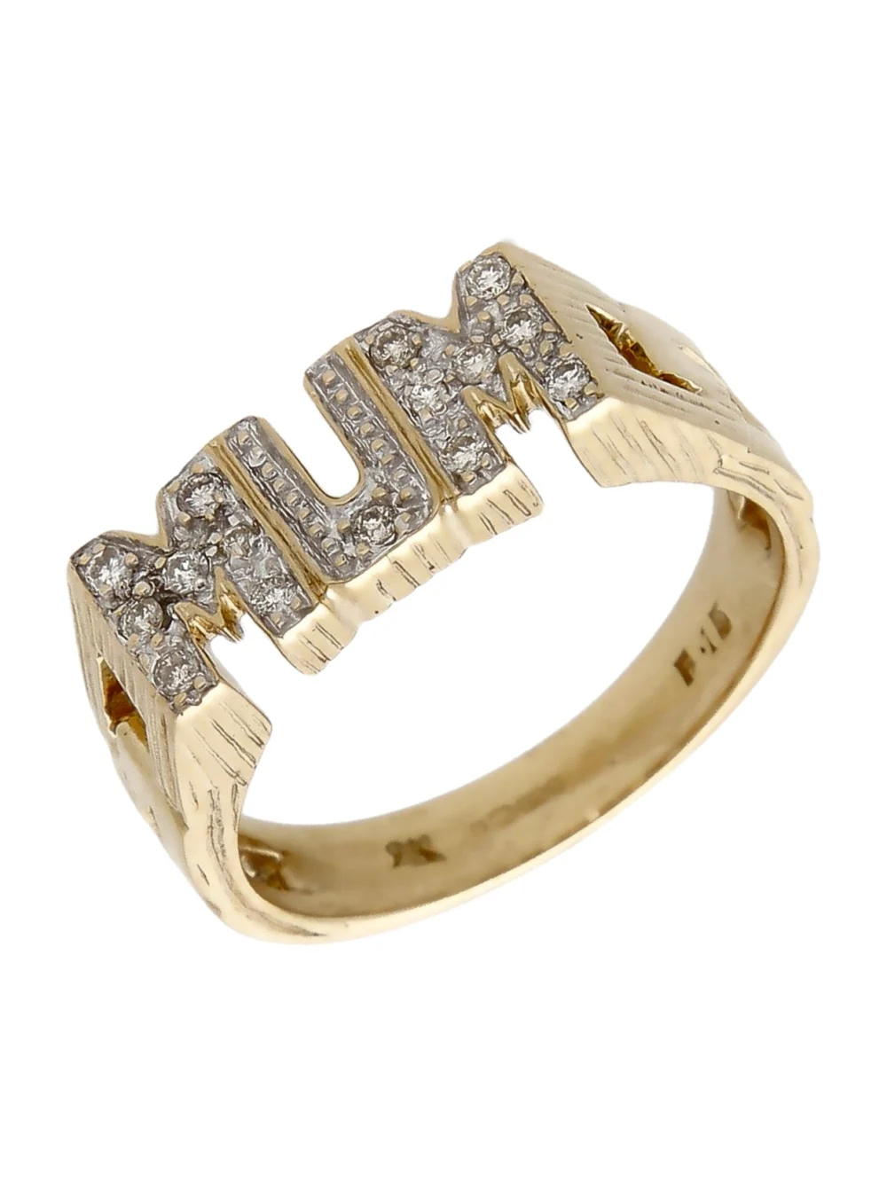 William May 9ct Yellow Gold 0.15ct Diamond Set Mum Ring