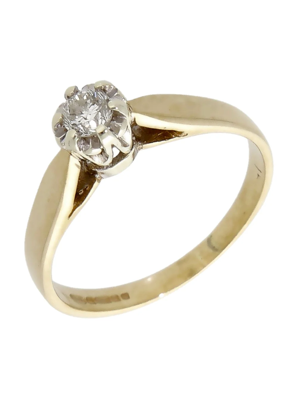 William May 9ct Yellow Gold 0.15ct Diamond Solitaire Ring