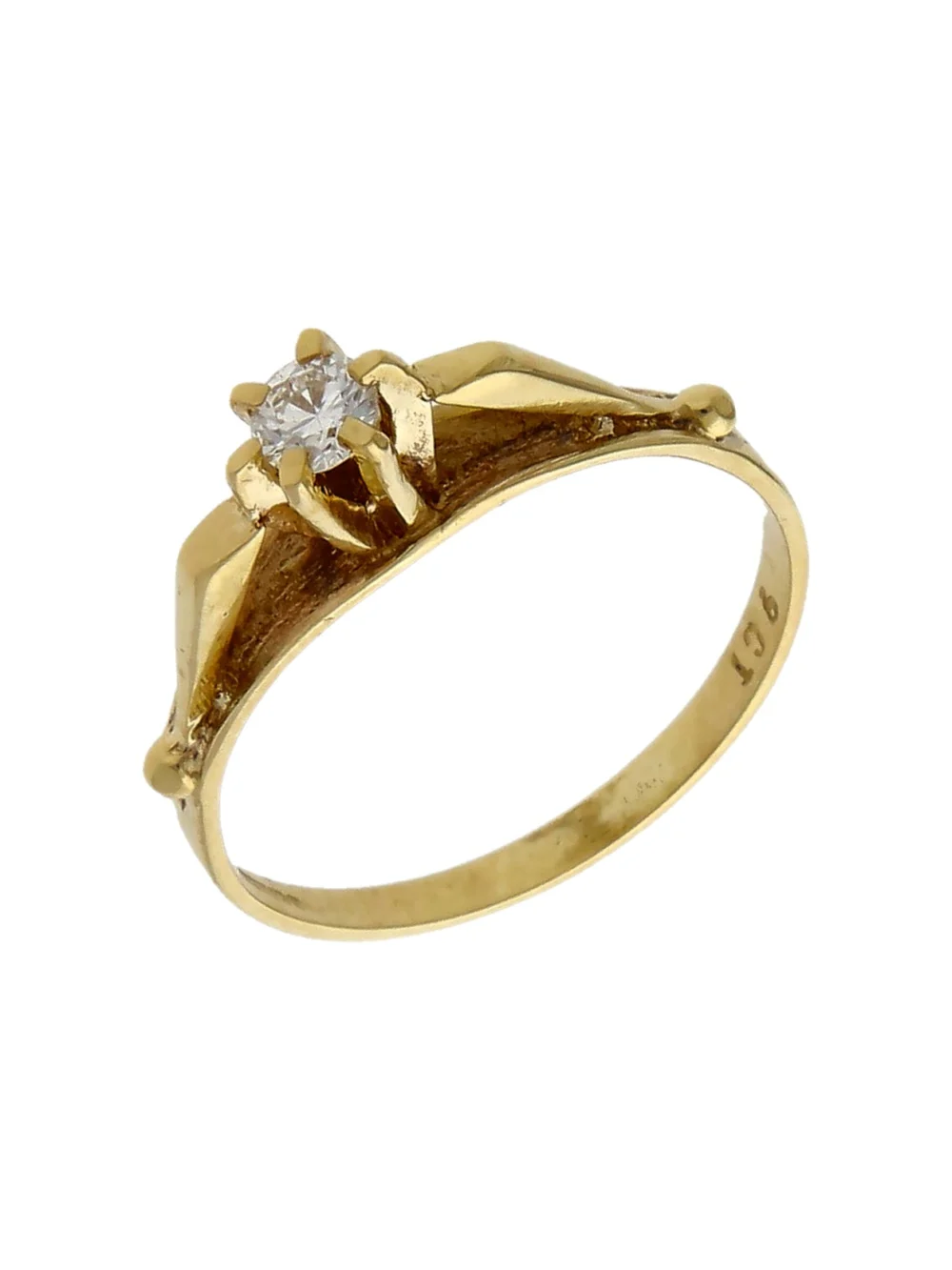 William May 9ct Yellow Gold 0.18ct Diamond Solitaire Ring
