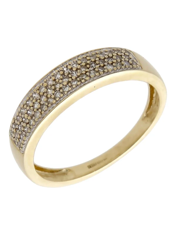 William May 9ct Yellow Gold 0.20ct Diamond Multi Row Dress Ring