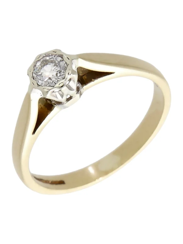 William May 9ct Yellow Gold 0.20ct Diamond Solitaire Ring