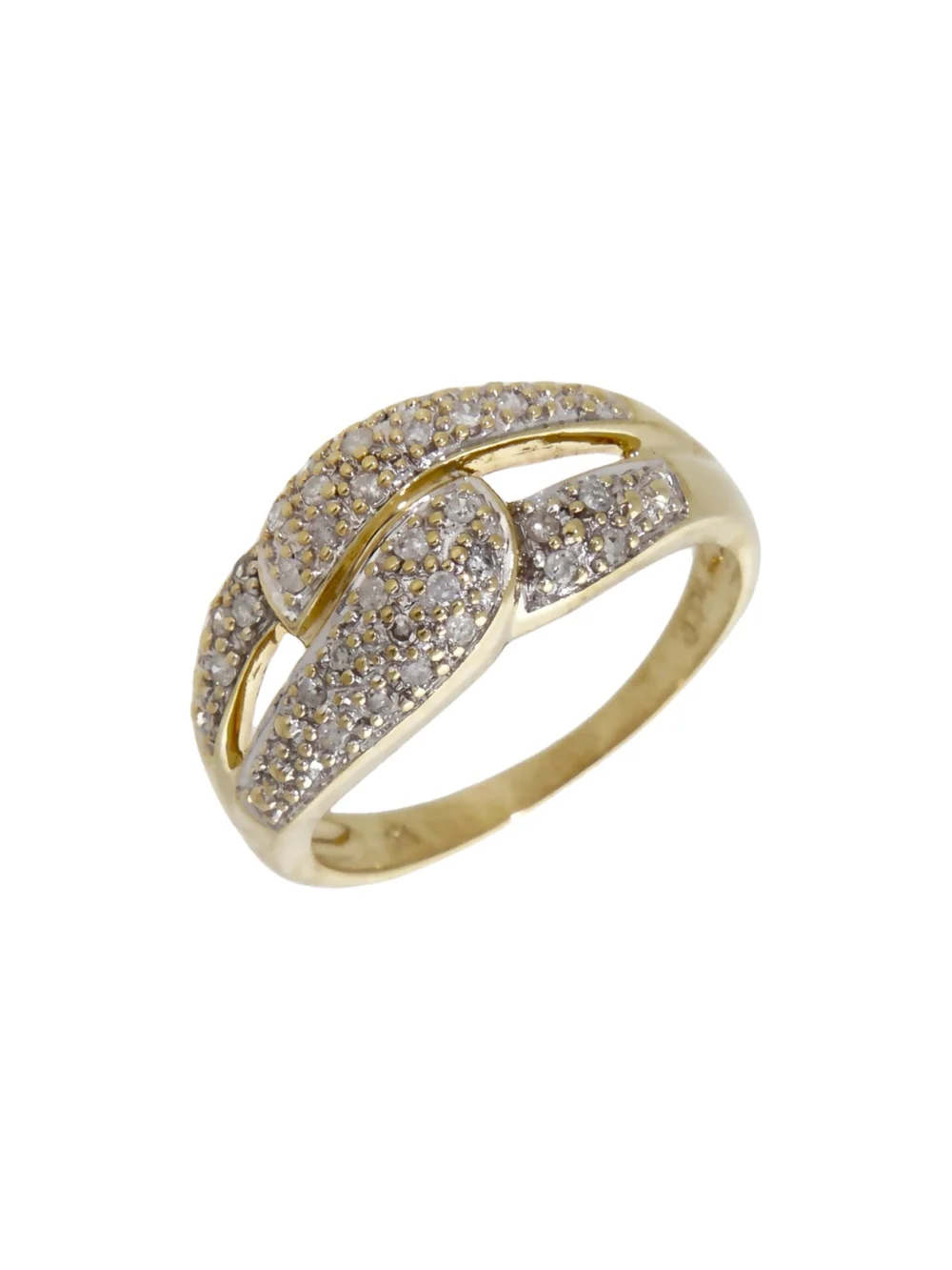William May 9ct Yellow Gold 0.25ct Diamond Linked Knot Dress Ring