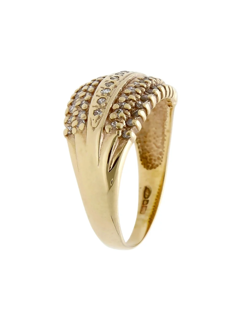 William May 9ct Yellow Gold 0.25ct Diamond Multi Row Dress Ring, view 2