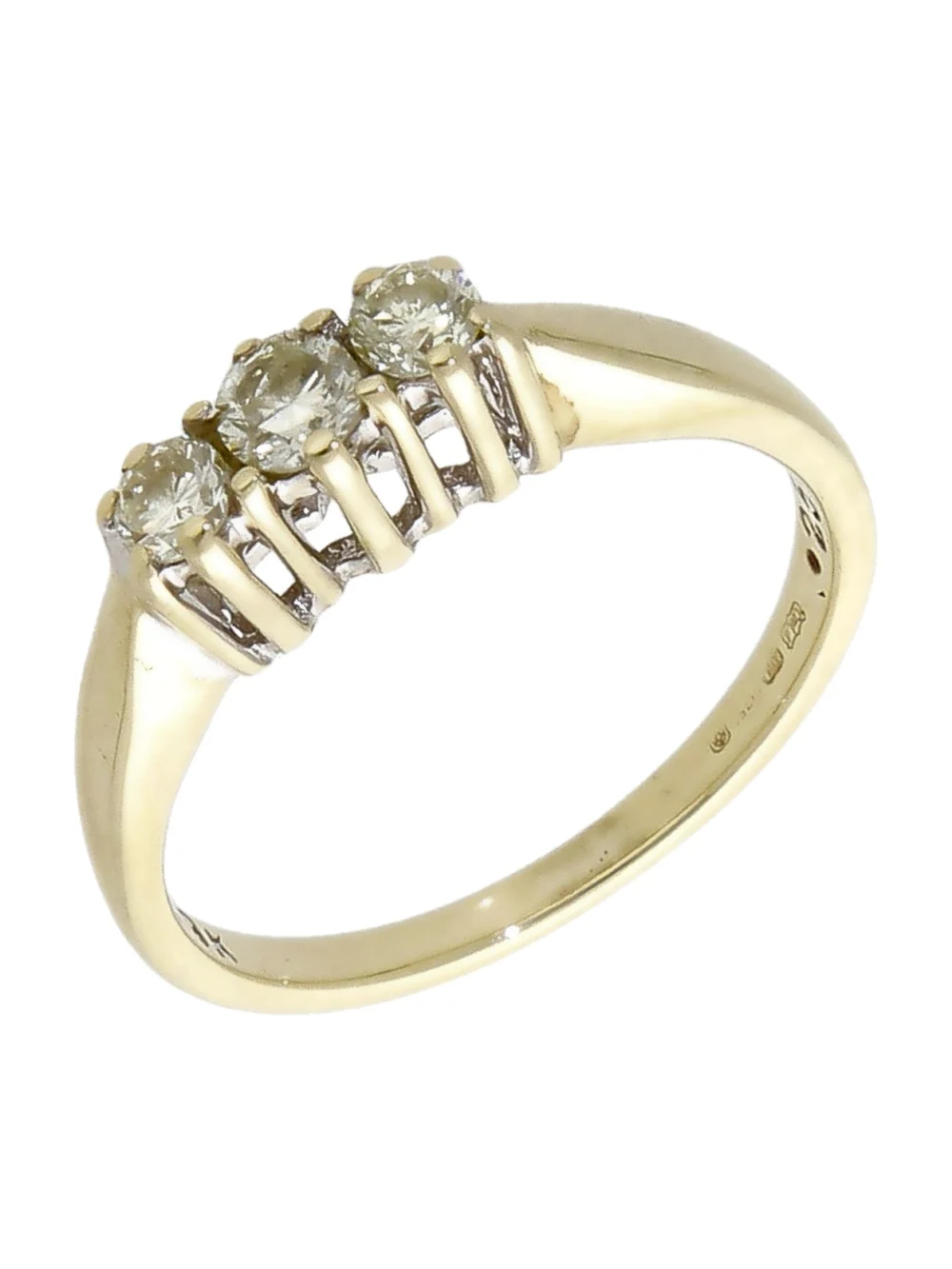 William May 9ct Yellow Gold 0.25ct Diamond Trilogy Ring