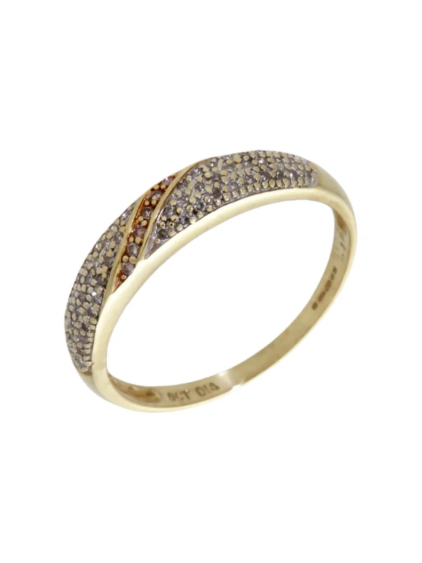 William May 9ct Yellow Gold 0.26ct Diamond Set Dress Ring