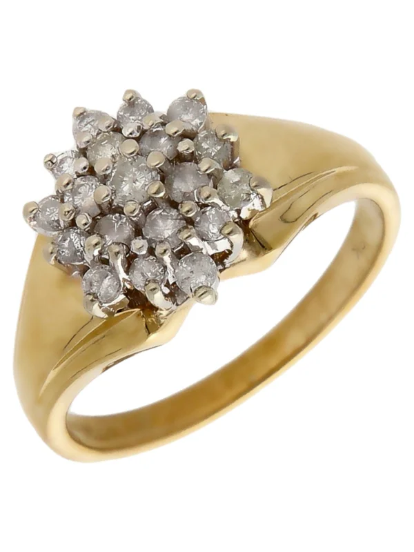 William May 9ct Yellow Gold 0.50ct Diamond Cluster Ring